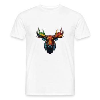 Portrait d’orignal - T-shirt homme - blanc - Devant - AI Model Male 178 dark (178cm)