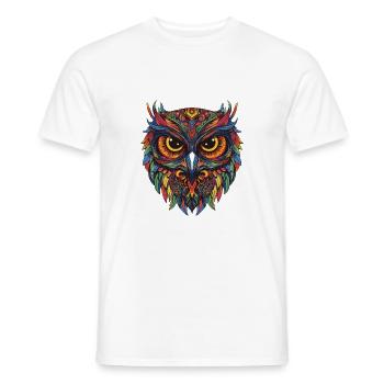 Portrait de hibou - T-shirt homme - blanc - Devant - AI Model Male 178 dark (178cm)