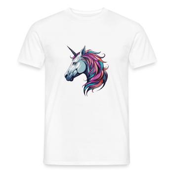 Einhorn Portrait - Männer T-Shirt - Weiß - Vorne - AI Model Male 178 dark (178cm)