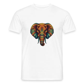 Portrait d’éléphant - T-shirt homme - blanc - Devant - AI Model Male 178 dark (178cm)