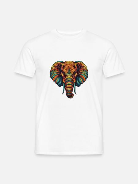 Elephant Portrait - Men's T-Shirt - white