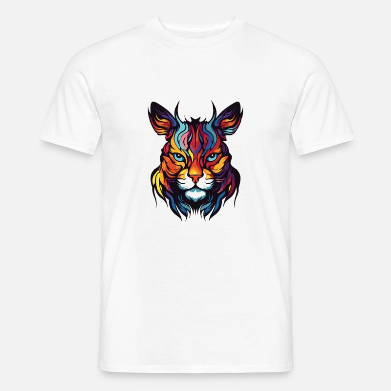 Katze Portrait Kopf - Männer T-Shirt - Weiß