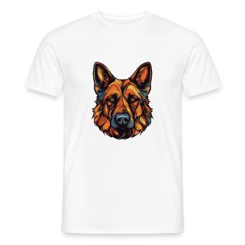 German Shepherd Dog Portrait - Men's T-Shirt - white - Front - AI Model Male 178 dark (178cm)