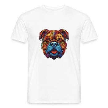 Portrait de chien bouledogue - T-shirt homme - blanc - Devant - AI Model Male 178 dark (178cm)