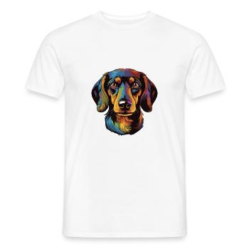 Teckel Chien Portrait Teckel - T-shirt homme - blanc - Devant - AI Model Male 178 dark (178cm)