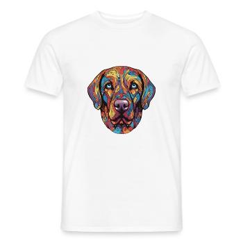 Portrait de chien labrador - T-shirt homme - blanc - Devant - AI Model Male 178 dark (178cm)