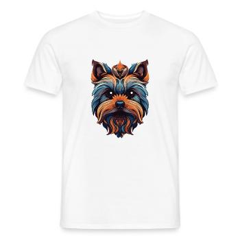 Yorkshire Terrier Hund Portrait - Männer T-Shirt - Weiß - Vorne - AI Model Male 178 dark (178cm)