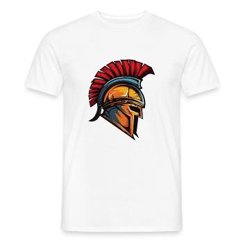 Spartan Warrior Sparta Helmet - Men's T-Shirt - white - Front - AI Model Male 178 dark (178cm)