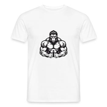 Gorilla Muskeln Fitness Gym - Männer T-Shirt - Weiß - Vorne - AI Model Male 178 dark (178cm)