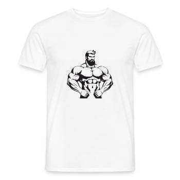 Homme Muscles Gym Musculation - T-shirt homme - blanc - Devant - AI Model Male 178 dark (178cm)