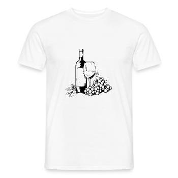 wine glass wine grapes wine - Men's T-Shirt - white - Front - AI Model Male 178 dark (178cm)