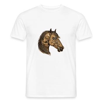 Pferd Porträt - Männer T-Shirt - Weiß - Vorne - AI Model Male 178 dark (178cm)