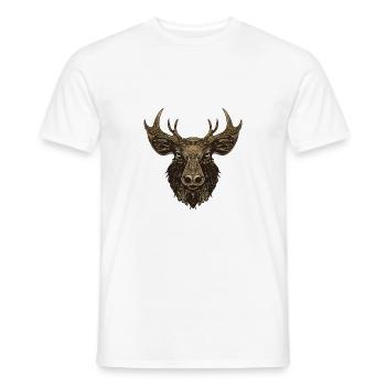 Elch Porträt - Männer T-Shirt - Weiß - Vorne - AI Model Male 178 dark (178cm)