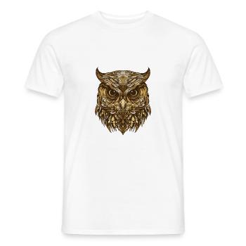 Portrait de hibou - T-shirt homme - blanc - Devant - AI Model Male 178 dark (178cm)