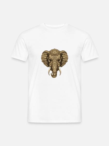 Elefant Porträt - Männer T-Shirt - Weiß