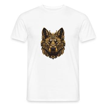 German Shepherd Dog Portrait - Men's T-Shirt - white - Front - AI Model Male 178 dark (178cm)