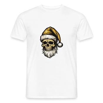 Santa Claus Skull - Men's T-Shirt - white - Front - AI Model Male 178 dark (178cm)