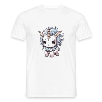 Unicorn Winter Animal Baby Comic - Men's T-Shirt - white - Front - AI Model Male 178 dark (178cm)