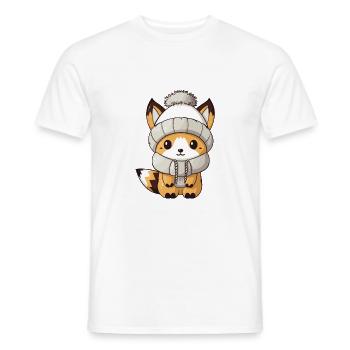 Fuchs Winter Tier Baby Comic - Männer T-Shirt - Weiß - Vorne - AI Model Male 178 dark (178cm)