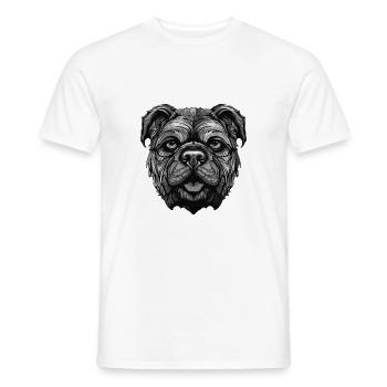 Bulldog Dog Portrait - Men's T-Shirt - white - Front - AI Model Male 178 dark (178cm)