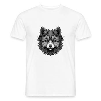 Pomeranian Dog Portrait - Men's T-Shirt - white - Front - AI Model Male 178 dark (178cm)