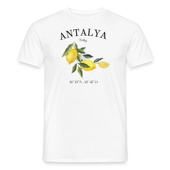 Antalya - Turkey - Souvenir - Travel - Gift Idea - Men's T-Shirt - white - Front - AI Model Male 178 dark (178cm)