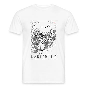Schwarzplan Karlsruhe Figureground Diagram - Men's T-Shirt - white - Front - AI Model Male 178 dark (178cm)
