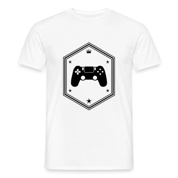 controller gamer - Men's T-Shirt - white - Front - AI Model Male 178 dark (178cm)