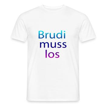 Brudi - Männer T-Shirt - Weiß - Vorne - AI Model Male 178 dark (178cm)