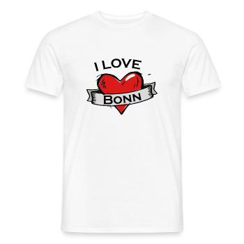 Bonn - Ich liebe Stadtnamen in Tattoo Stil - Männer T-Shirt - Weiß - Vorne - AI Model Male 178 dark (178cm)