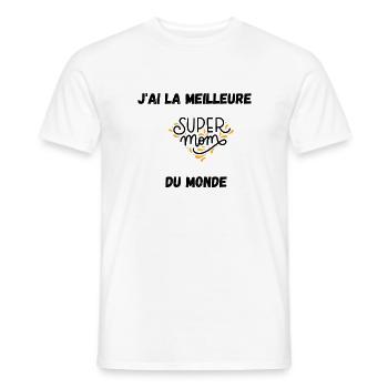 best mom - T-shirt homme - blanc - Devant - AI Model Male 178 dark (178cm)