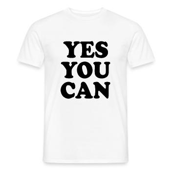 Yes you can - Männer T-Shirt - Weiß - Vorne - AI Model Male 178 dark (178cm)