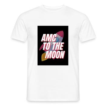 AMC - ENTERTAINMENT - GME - TO THE MOON - STOCK - Männer T-Shirt - Weiß - Vorne - AI Model Male 178 dark (178cm)