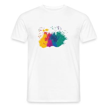 Farbkleckse Kleckse Farbspritzer Maler Geschenk - Männer T-Shirt - Weiß - Vorne - AI Model Male 178 dark (178cm)