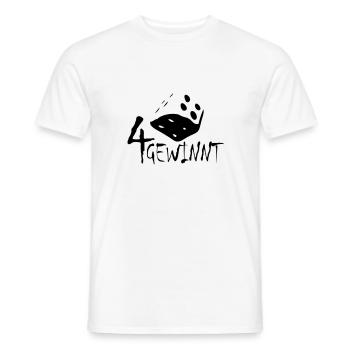 4 gewinnt - Männer T-Shirt - Weiß - Vorne - AI Model Male 178 dark (178cm)