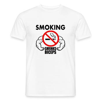 Smoking shrinks the biceps - T-shirt homme - blanc - Devant - AI Model Male 178 dark (178cm)