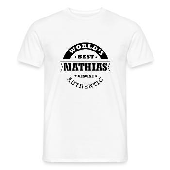 Mathias bestes Geschenk der Welt Vorname Mathias - Männer T-Shirt - Weiß - Vorne - AI Model Male 178 dark (178cm)