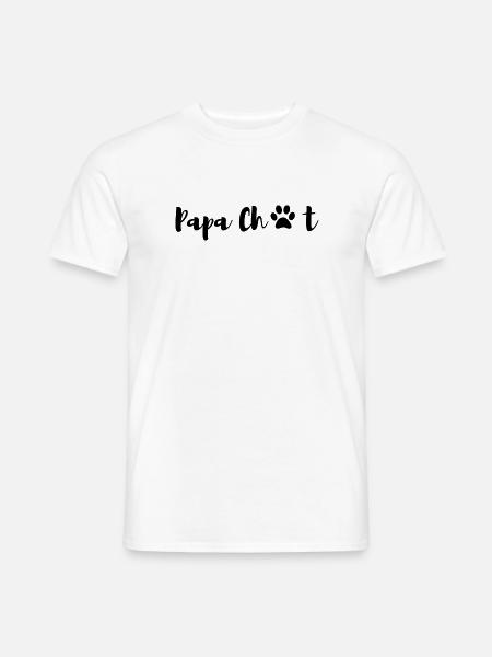 Papa Katze -T-Shirt Familie Katze passend - Männer T-Shirt - Weiß