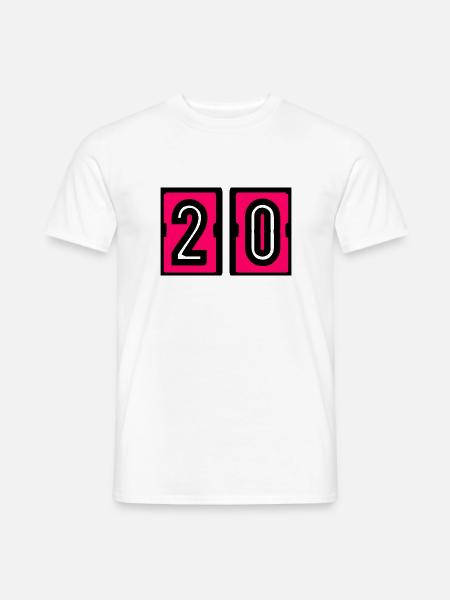 20. 20 JAHRE. 20-JÄHRIGES JUBILÄUM. GEBURTSTAG 20 JAHRE. - Männer T-Shirt - Weiß