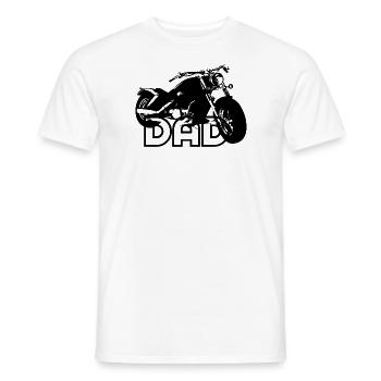 Biker DAD Black Motorcycle - Men's T-Shirt - white - Front - AI Model Male 178 dark (178cm)