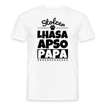 Lhasa Apso lustig Herrchen Hund - Männer T-Shirt - Weiß - Vorne - AI Model Male 178 dark (178cm)