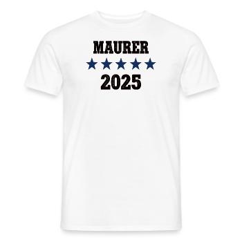 2025 Maurer Beruf Job Arbeit Lehre Ausbildung - Männer T-Shirt - Weiß - Vorne - AI Model Male 178 dark (178cm)