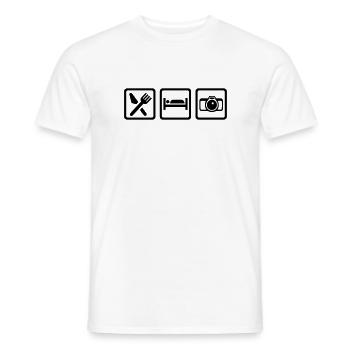 Photographer - Men's T-Shirt - white - Front - AI Model Male 178 dark (178cm)