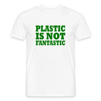 Plastic is not fantastic - Men's T-Shirt - white - Front - AI Model Male 178 dark (178cm)