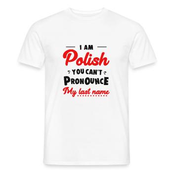 Poland Polska Polish flag gift - Men's T-Shirt - white - Front - AI Model Male 178 dark (178cm)