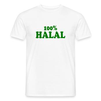 Halal - Männer T-Shirt - Weiß - Vorne - AI Model Male 178 dark (178cm)