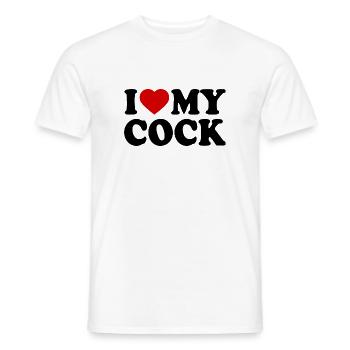 I love my cock - T-shirt homme - blanc - Devant - AI Model Male 178 dark (178cm)