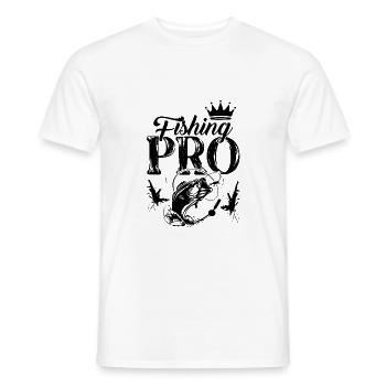 Fishing Pro - Men's T-Shirt - white - Front - AI Model Male 178 dark (178cm)