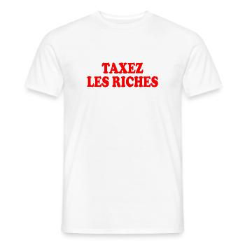 Besteuerung der Reichen - Männer T-Shirt - Weiß - Vorne - AI Model Male 178 dark (178cm)
