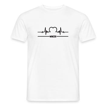 Herzschlag Winzer Herz Bester Weinbauer Winzerei - Männer T-Shirt - Weiß - Vorne - AI Model Male 178 dark (178cm)